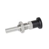 GN 817.8 BK - Stainless Steel-Indexing plungers, Type BK without rest position, with lock nut