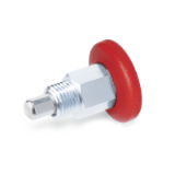 GN 822.1 B - Mini indexing plungers with red knob, Type B, without rest position, with plastic knob