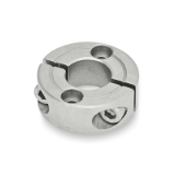 GN 7072.2 - Split Stainless Steel-Set collars, Type B, with two countersunk holes for socket head cap screws