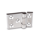 GN 237.3 A - Stainless Steel-Heavy duty hinges, horizontally elongated, Type A, with bores for countersunk screws