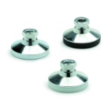GN 343.1 KR - Levelling feet, Steel zinc plated, Internal thread, Type KR, with plastic cap, non-gliding