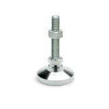 GN 343.2 KR - Levelling feet, Steel zinc plated, Threaded stud,Type KR, with plastic cap, non-gliding
