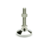 GN 343.6 KR - Stainless Steel-Levelling feet, Threaded stud, Type KR, with plastic cap, non-gliding
