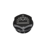 GN 741 1 ESS - Threaded plugs, Coding 1 without vent drilling, Type ESS, with DIN re-fill symbol, black anodized