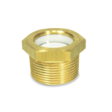 GN 743.7 - Oil Sight Glasses with Conical Thread, Brass, up to 100 °C, Type A with reflector