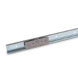GN 1490 - Stainless Steel-Linear guide rail systems, Type A3, with one cam roller carriage with 3 rollers, Identification no. 0, without end stop