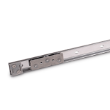 GN 1490 - Stainless Steel-Linear guide rail systems, Type A3, with one cam roller carriage with 3 rollers, Identification no. 1, with one end stop