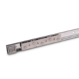 GN 1490 - Stainless Steel-Linear guide rail systems, Type A5, with one cam roller carriage with 5 rollers, Identification no. 1, with one end stop