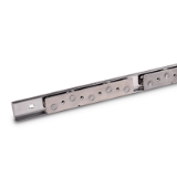 GN 1490 - Stainless Steel-Linear guide rail systems, Type B5, with two cam roller carriage with 5 rollers, Identification no. 0, without end stop
