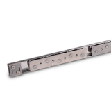 GN 1490 - Stainless Steel-Linear guide rail systems, Type B5, with two cam roller carriage with 5 rollers, Identification no. 1, with one end stop