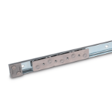 GN 1490 - Linear guide rail systems, Type A5, with one cam roller carriage with 5 rollers, Identification no. 1, with one end stop