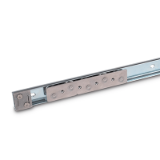 GN 1490 - Linear guide rail systems, Type A5, with one cam roller carriage with 5 rollers, Identification no. 2, with two end stops