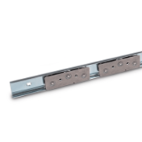 GN 1490 - Linear guide rail systems, Type B3, with two cam roller carriage with 3 rollers, Identification no. 0, without end stop
