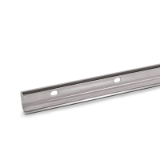 GN 2492 - Stainless Steel Cam Roller Linear Guide Rails for Stainless Steel Linear Guide Rail Systems, Type XL, Fixed bearing guide rail with elongated holes
